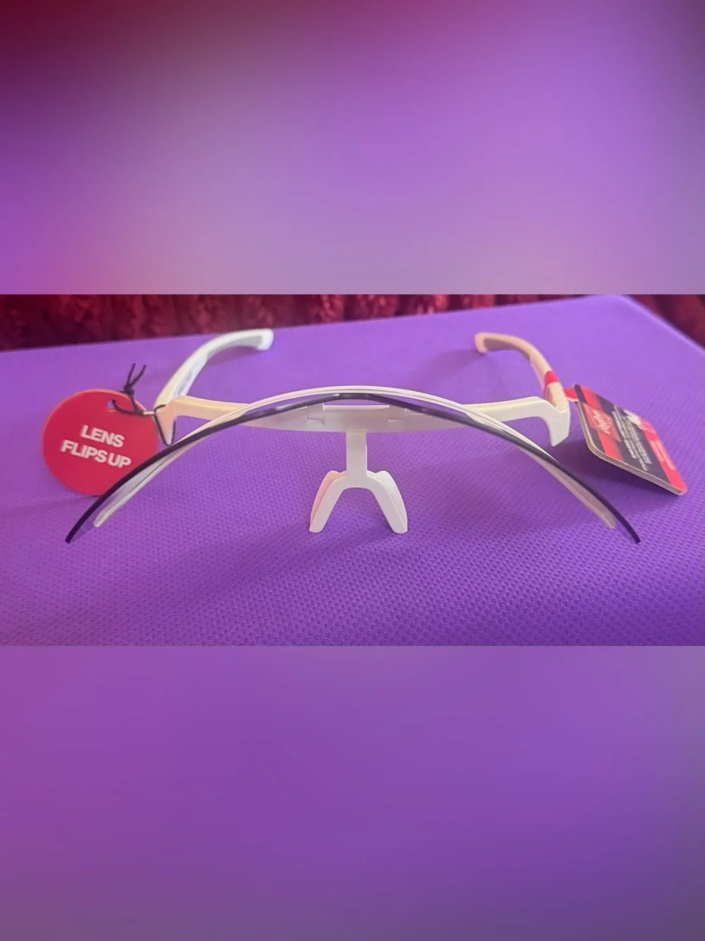 🕶️ Rawlings White Frame Blue Mirrored Flip-Up Visor Sunglasses